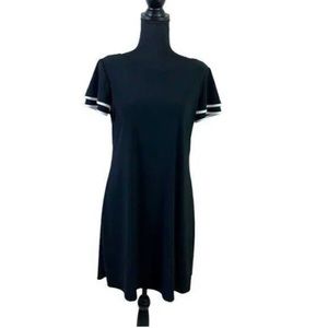 Annalee + hope black dress with grey/white detailing on the sleeves